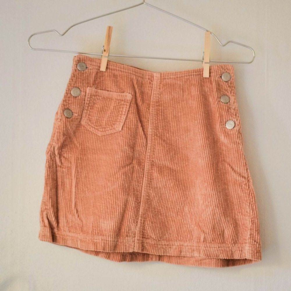 Blue Asphalt Corduroy Mini Skirt